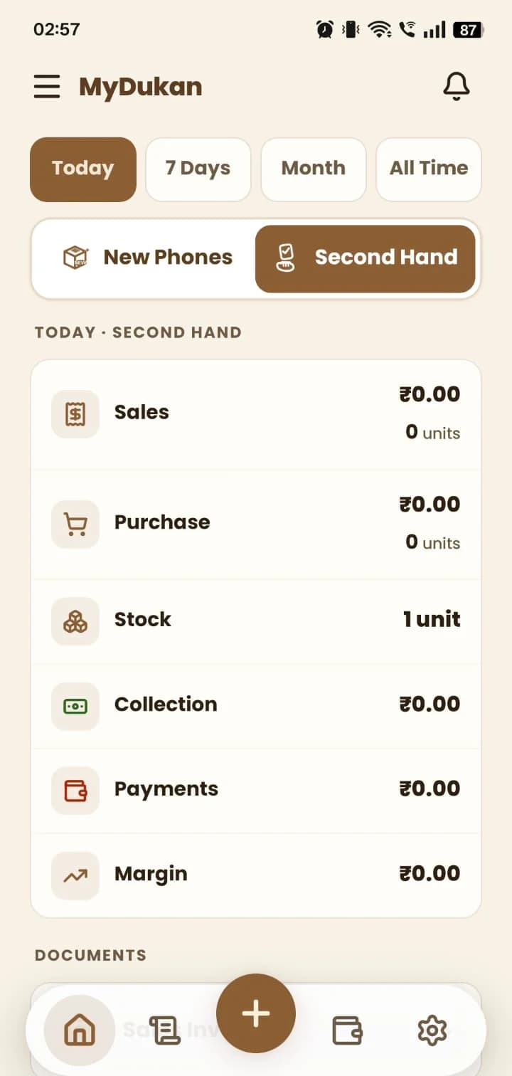 Step 3: Tap Second Hand to see the same numbers for used phones, including your margin.